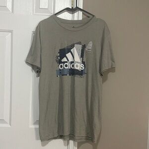 Adidas Men's Short Sleeve Tee in Gray with Logo